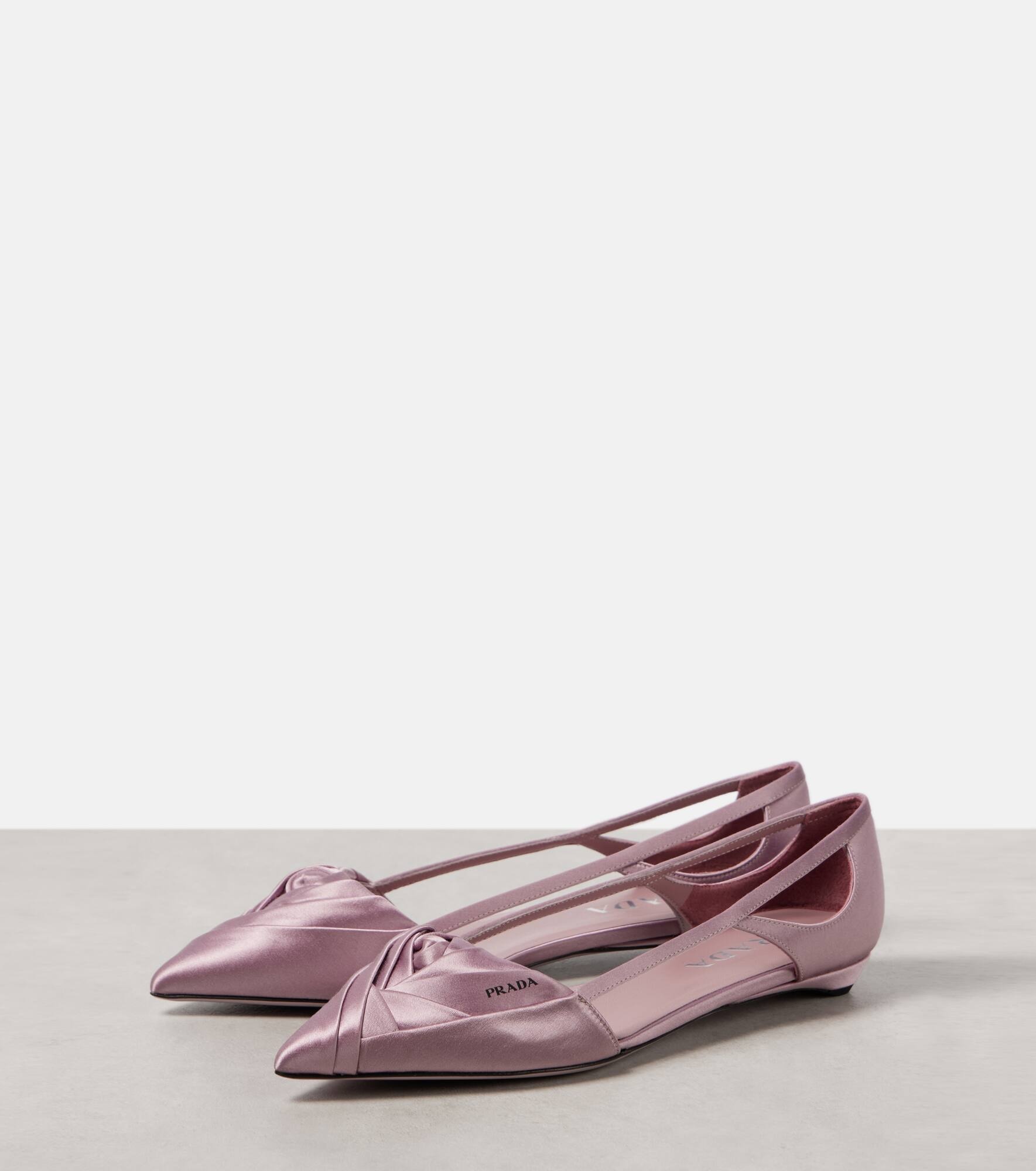 Cutout satin ballet flats - 4