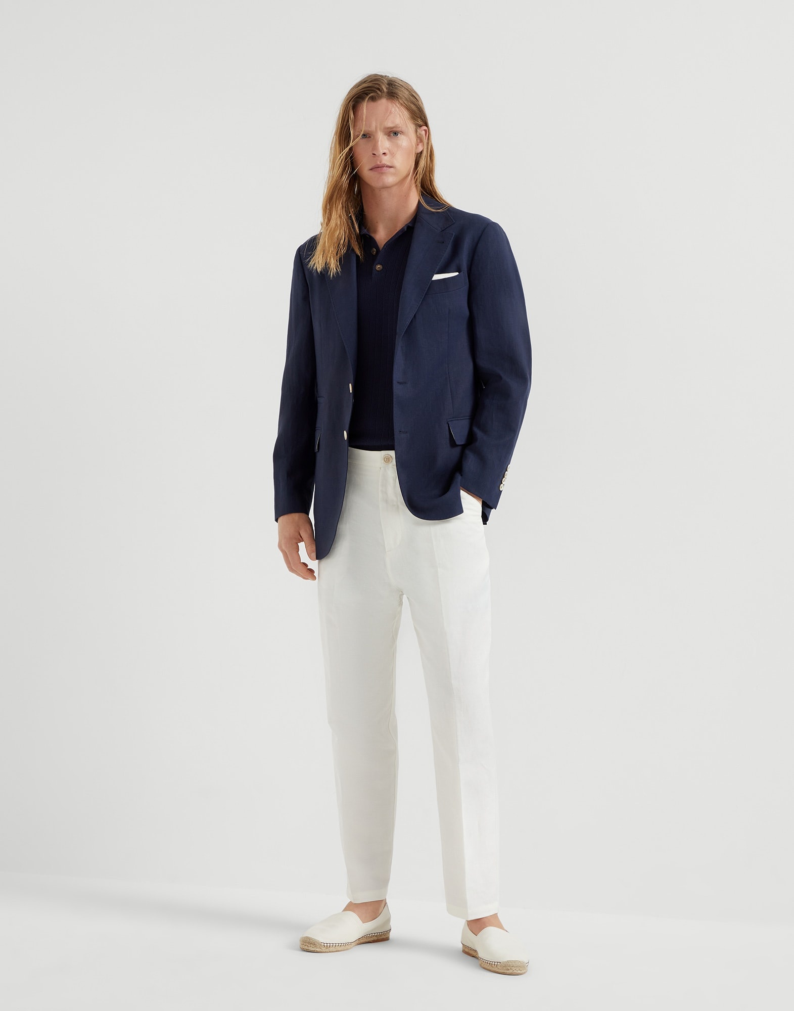 Linen deconstructed blazer - 5
