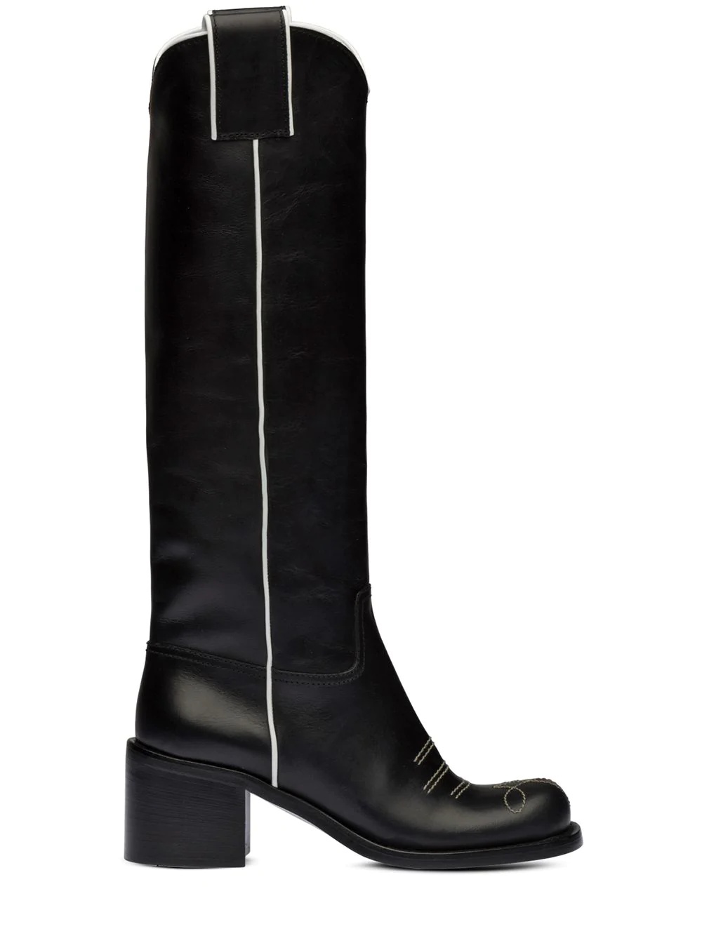 pull-tab knee-high boots - 1