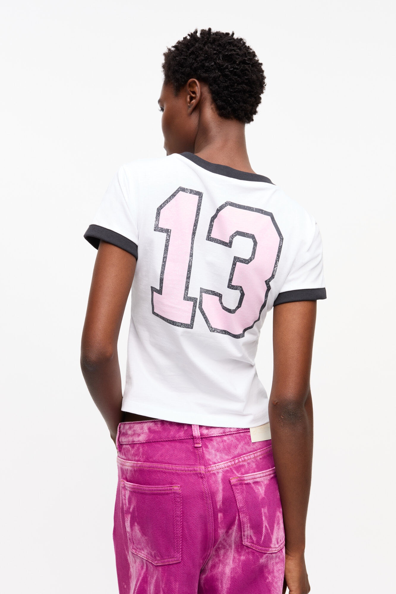 WHITE BASIC JERSEY WITCH SMALL T-SHIRT - 3