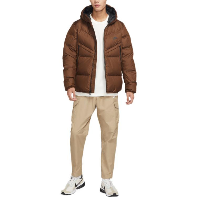 Nike hooded puffer jacket 'Brown' DV1132-259 - 3
