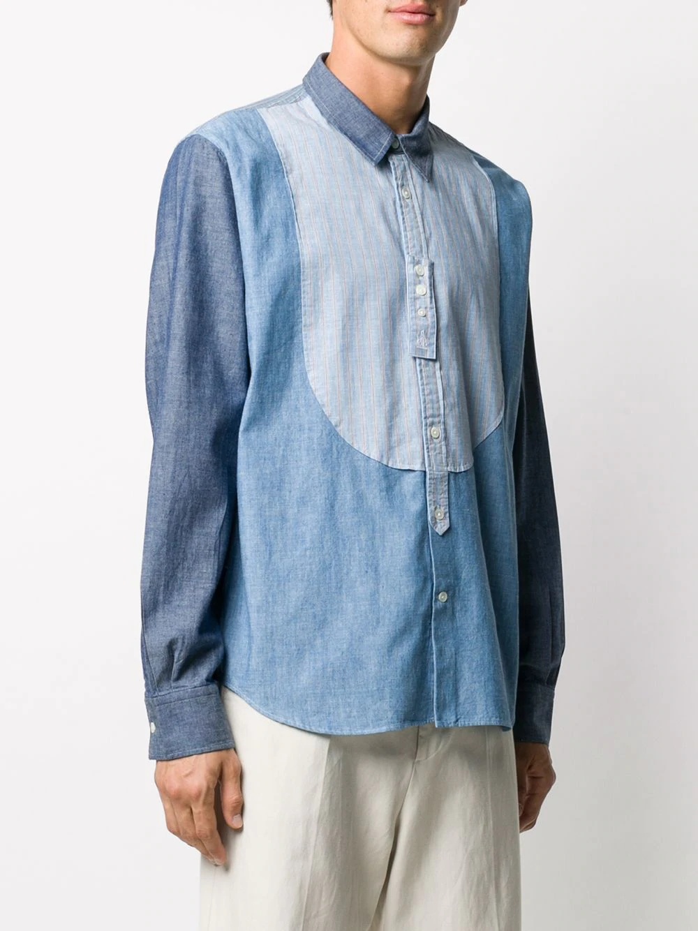 panelled denim shirt - 3