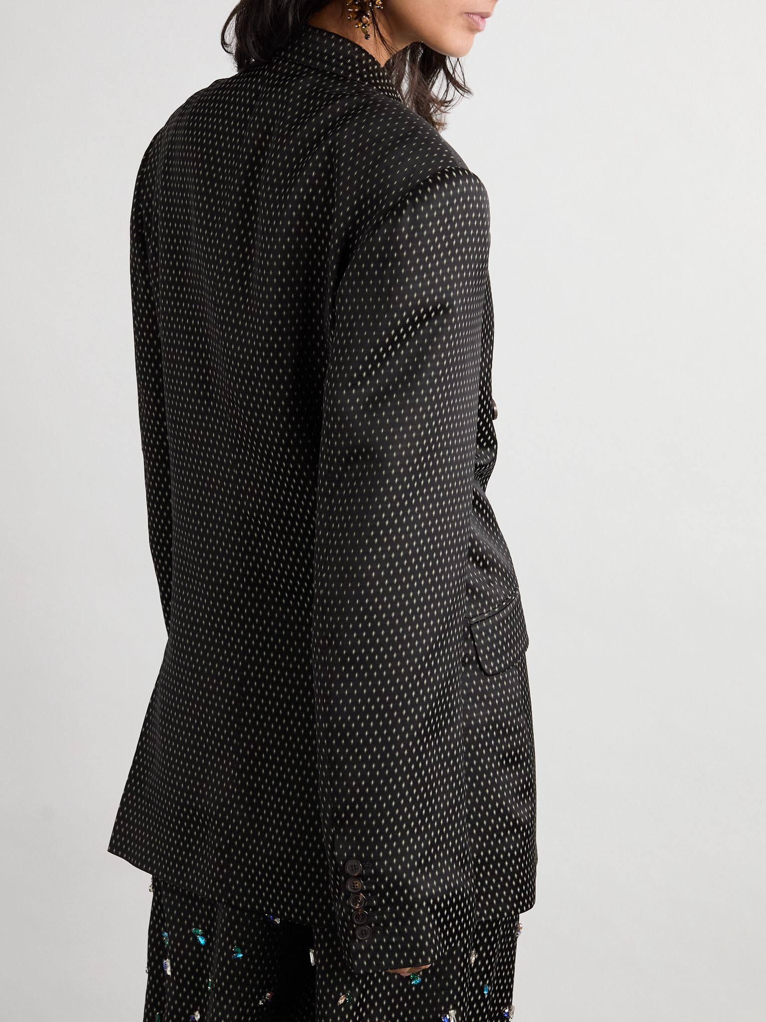 Bafya double-breasted jacquard blazer Black - 4