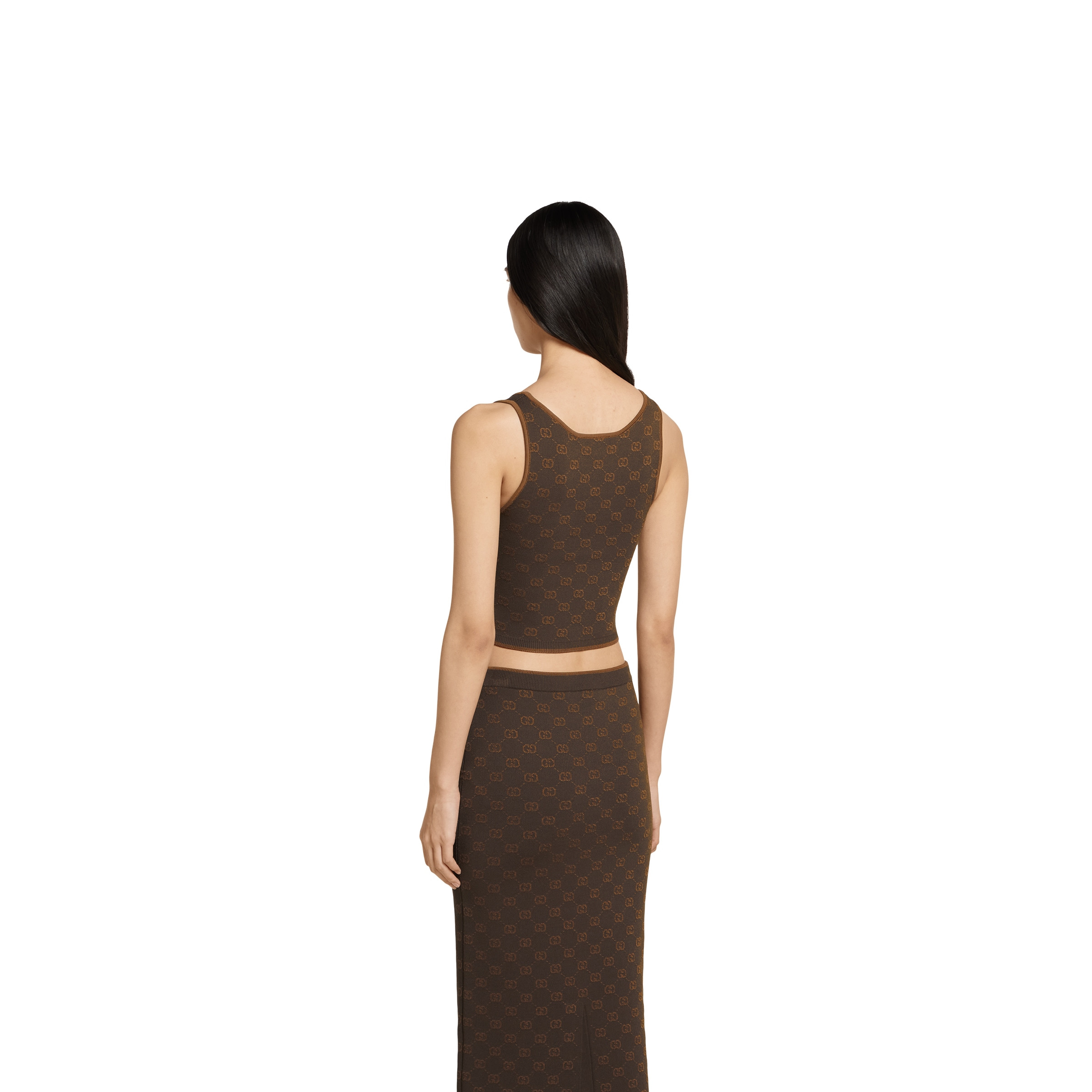 Stretch GG viscose jacquard tank top - 4