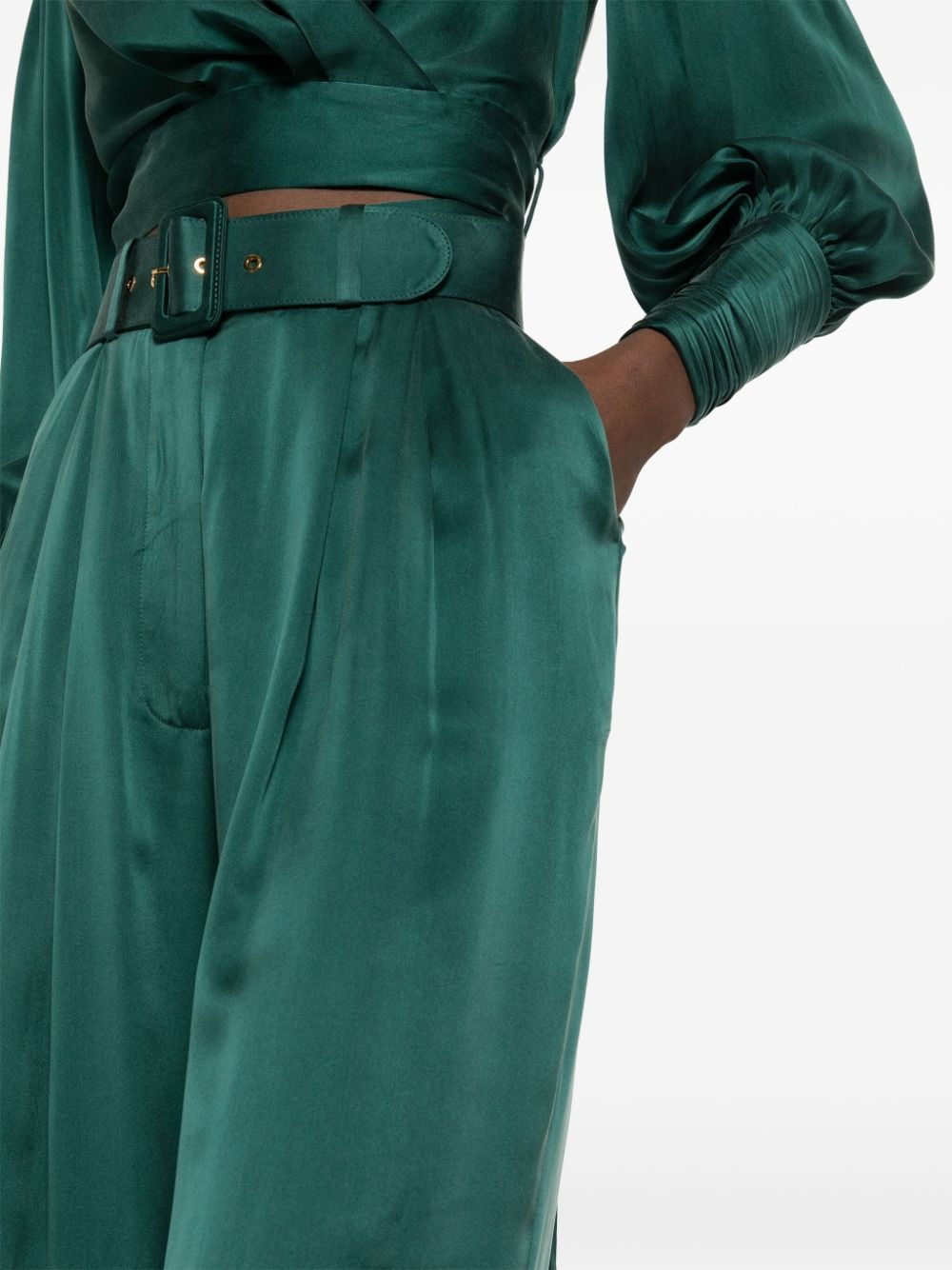 belted wide-leg trousers - 5