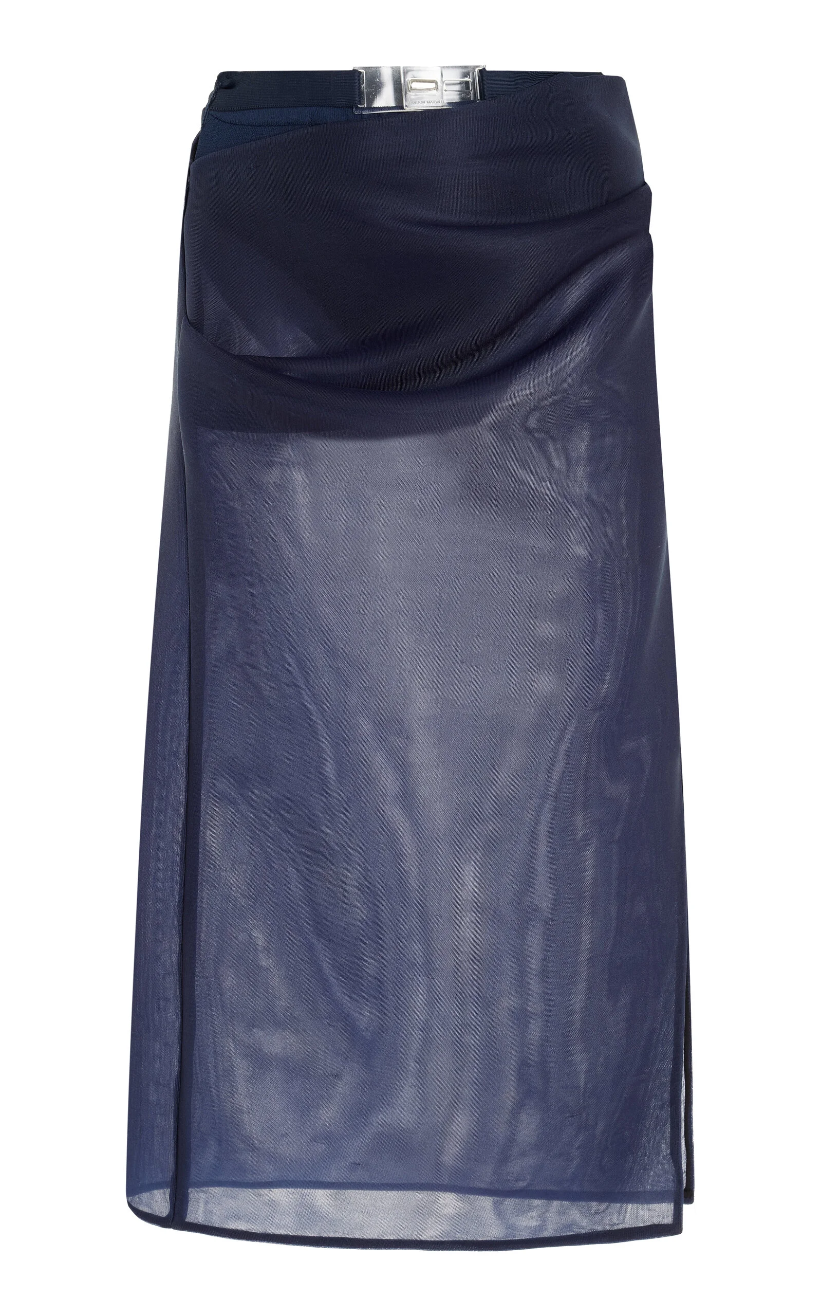 The Isobel Belted Sheer Midi Skirt navy - 1