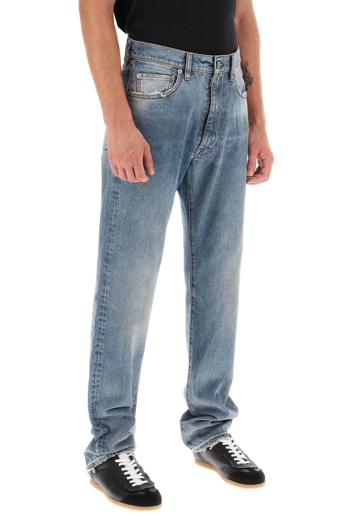 Stone Washed Loose Jeans - 4