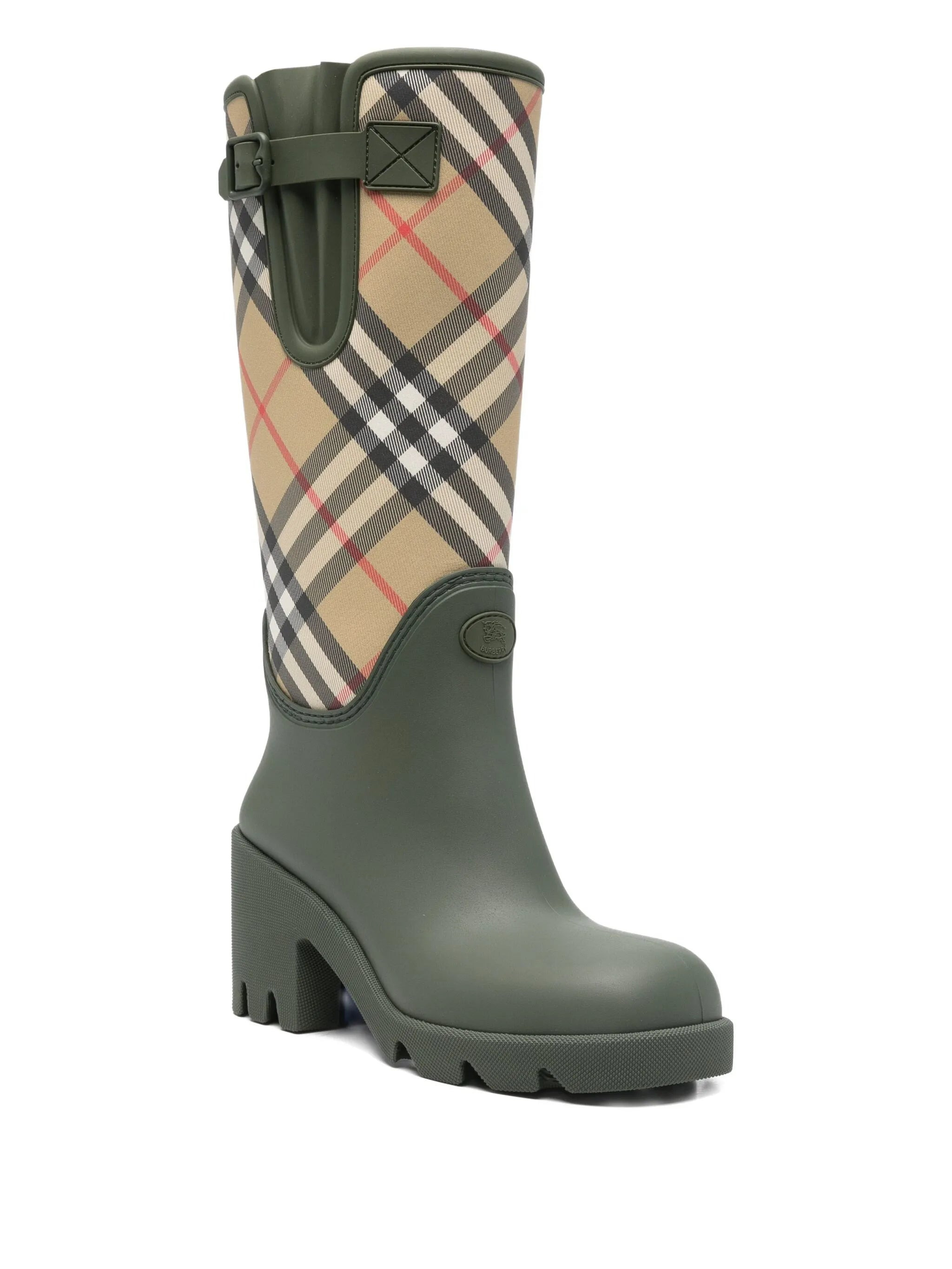 Marsh check-pattern block-heel boots - 5