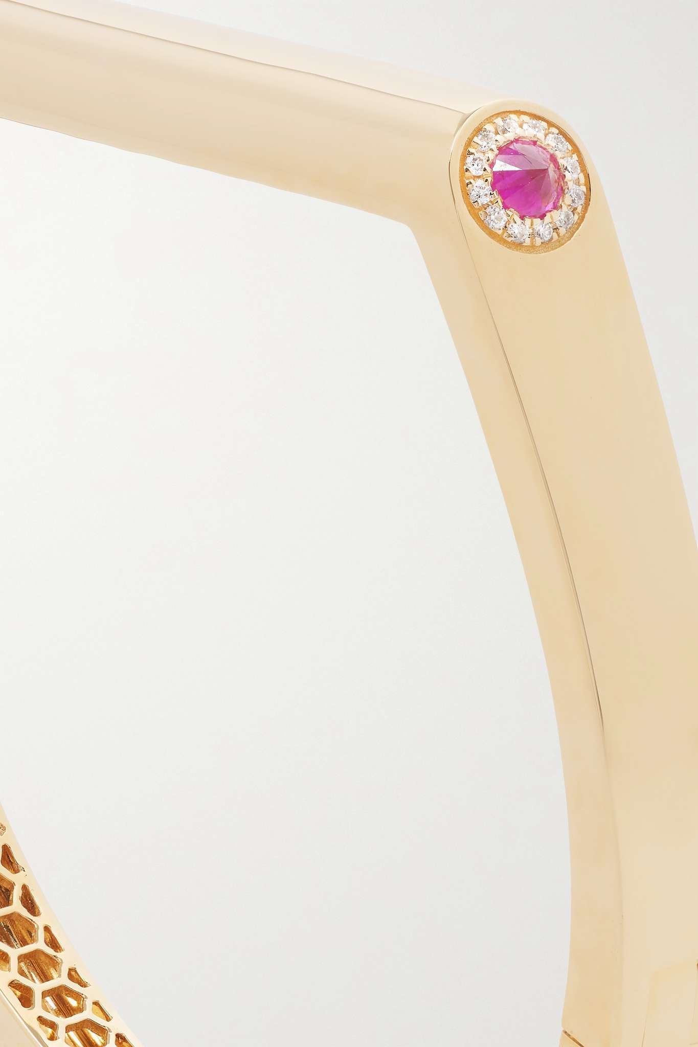 Grace 14-karat gold, sapphire and diamond bangle - 4