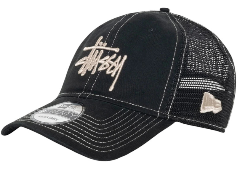 Stüssy Stussy New Era 9Twenty Washed Basic Trucker Night Black outlook