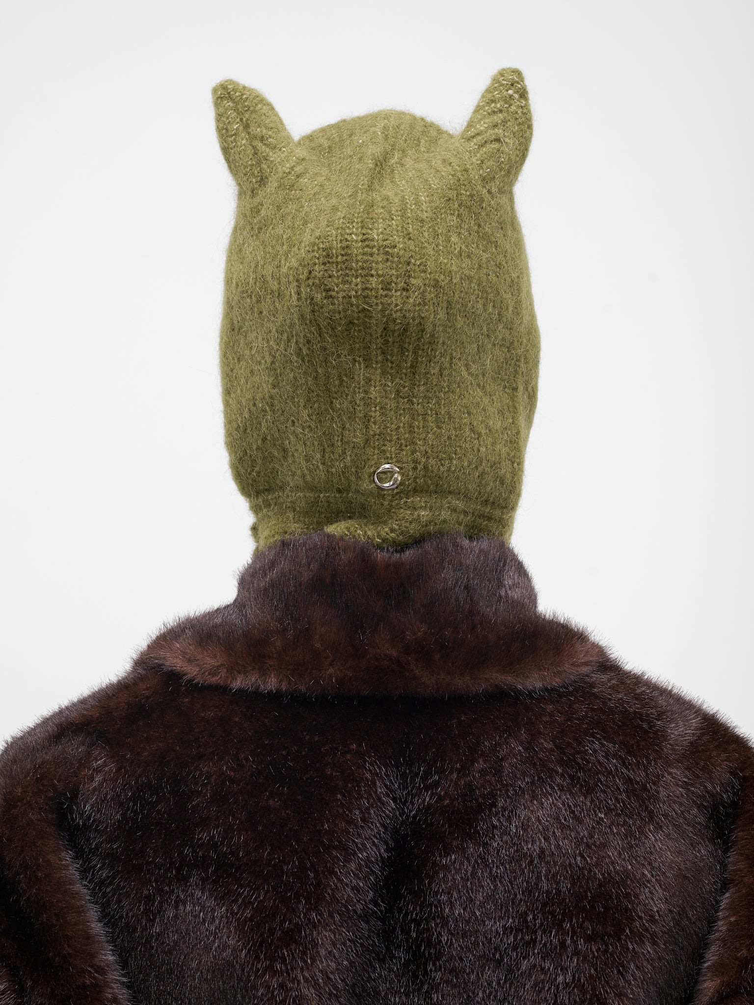 Green Horned Knit Beanie - 3