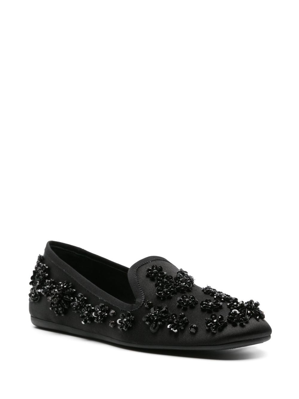floral-motif satin ballerina shoes - 2