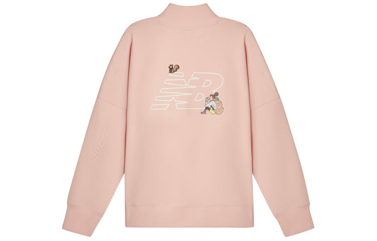 (WMNS) New Balance x JHI Crossover Cartoon Printing Casual Round Neck Pullover 'Pink' NCA89012-PK - 2