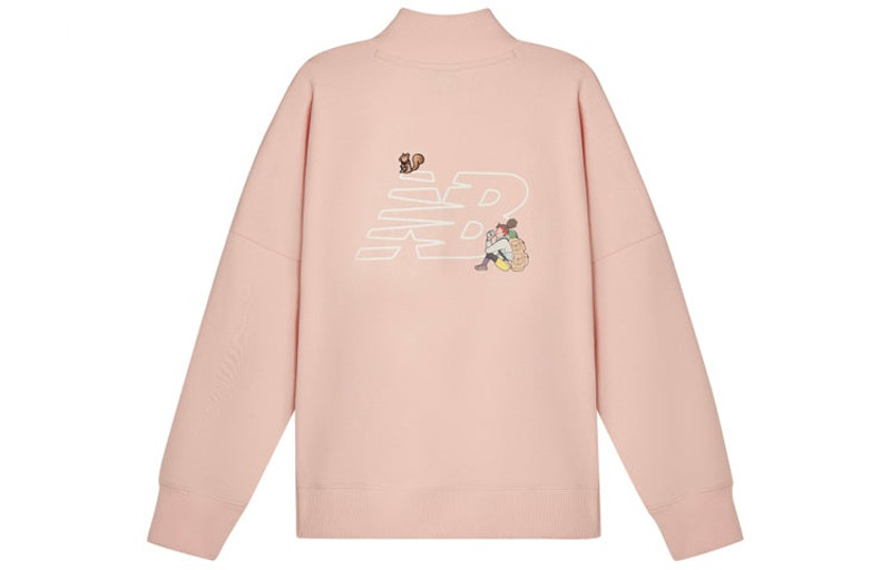 New Balance (WMNS) New Balance x JHI Crossover Cartoon Printing Casual Round Neck Pullover 'Pink' NCA89012-PK outlook