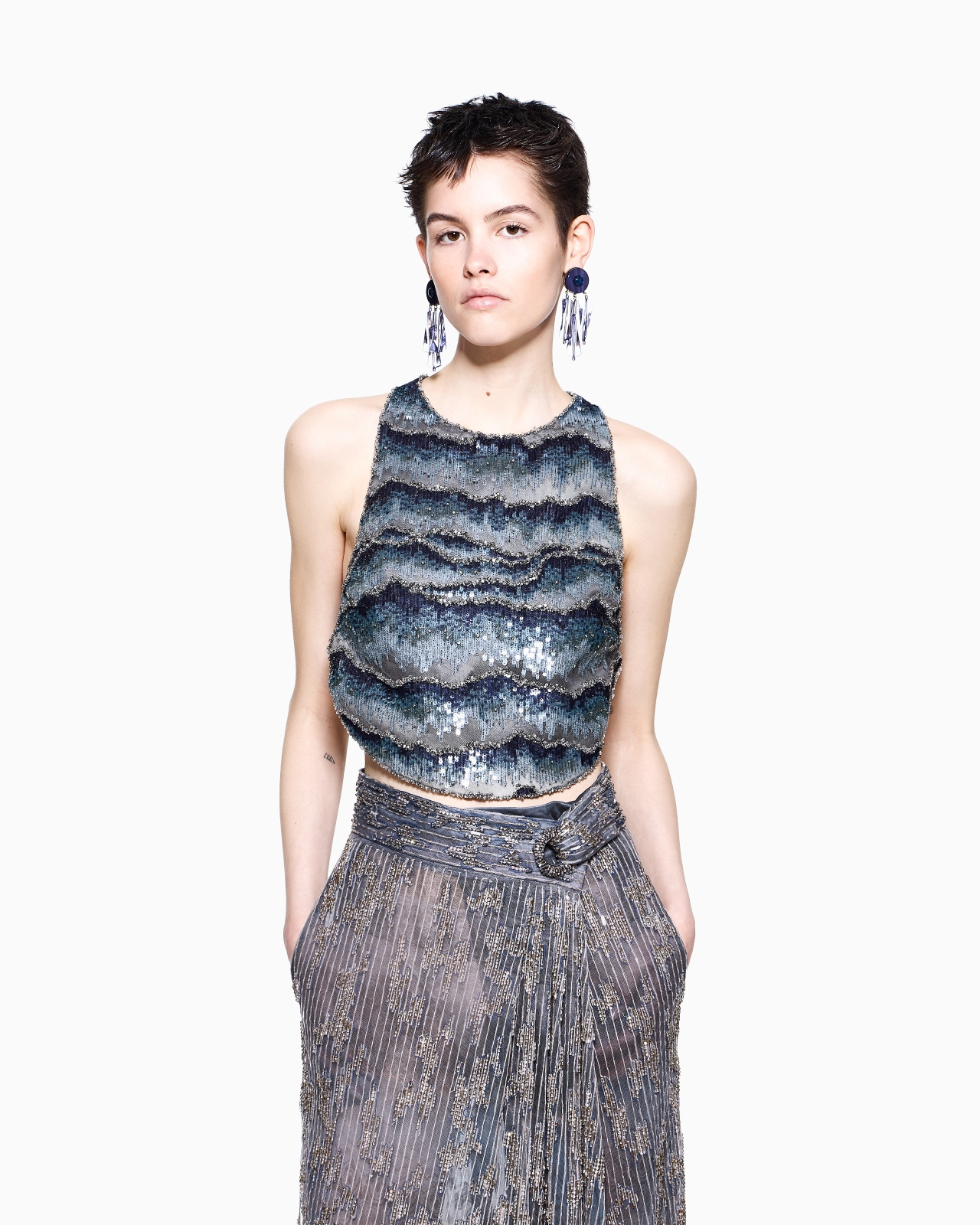 EMBROIDERED SILK TOP - 4