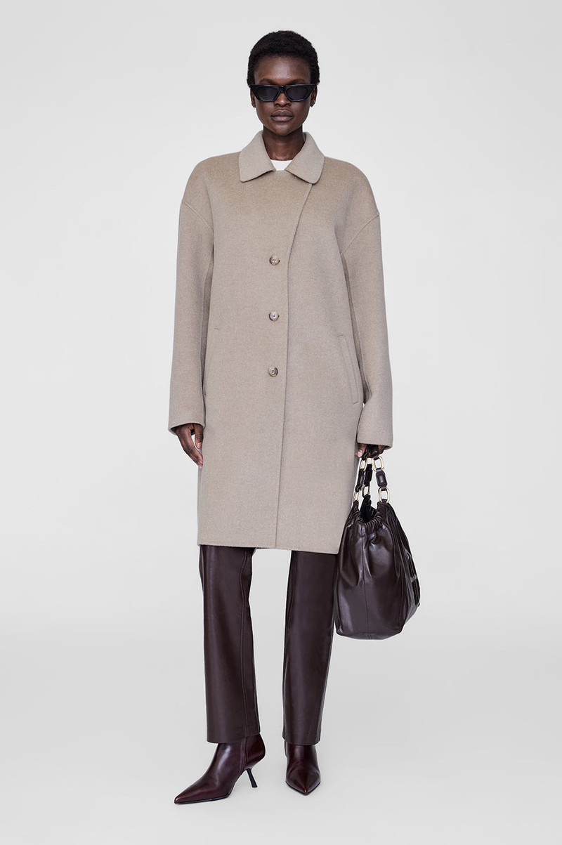 Portia Coat - Oatmeal Melange Cashmere Blend 5