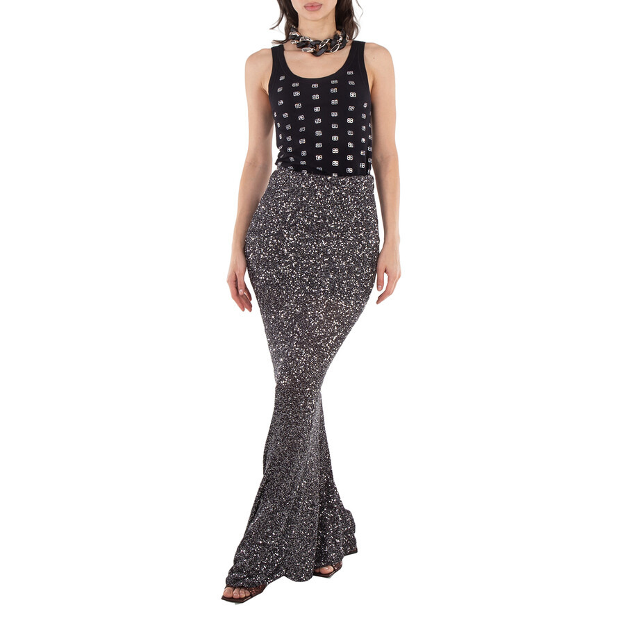 Balenciaga Ladies Sequin Mermaid Maxi Skirt - 4