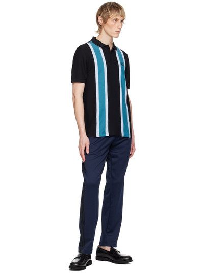 Fred Perry Black & Blue Striped Polo outlook