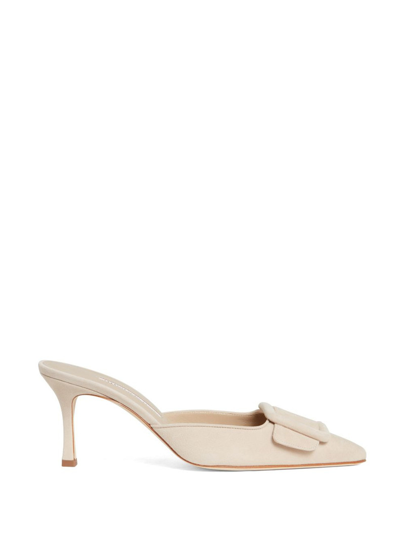 buckle-detail suede mules 1