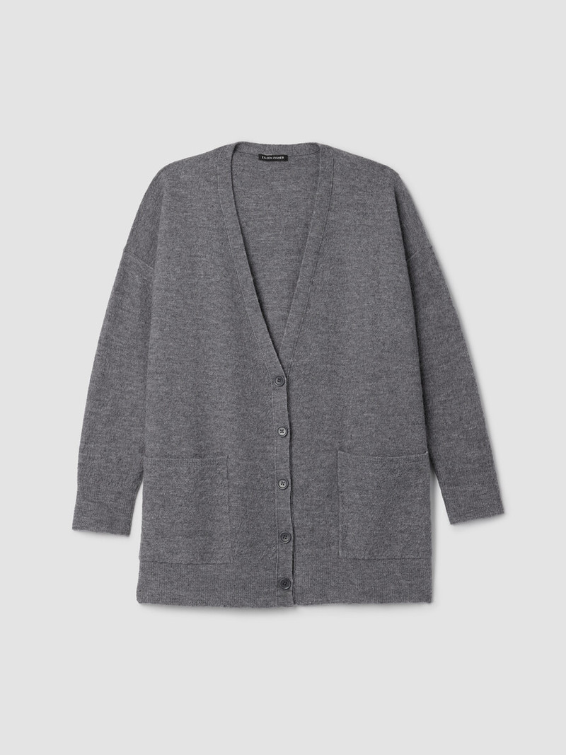Fine Felted Wool Long Cardigan in Regenerative Wool 1