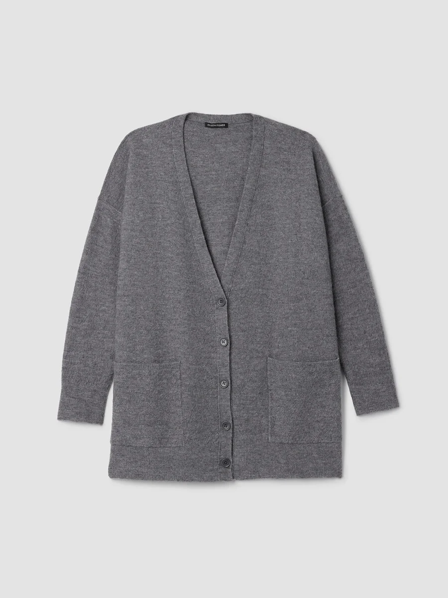 Fine Felted Wool Long Cardigan in Regenerative Wool - 1