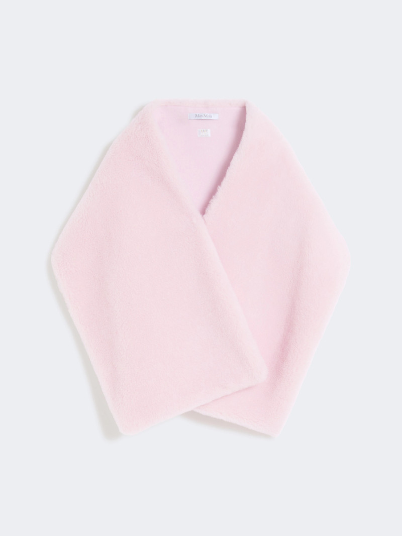 CINTO Alpaca and wool Teddy stole - BEIGE PINK 3