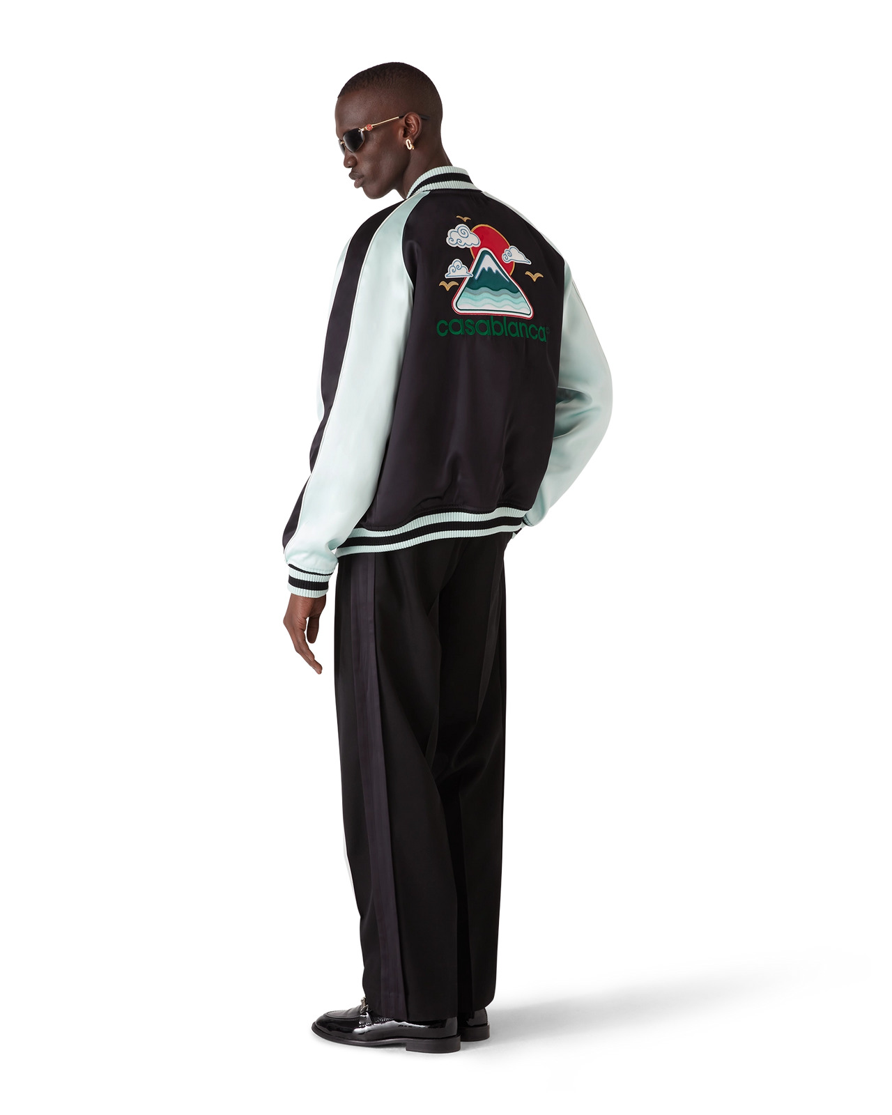 Embroidered Satin Bomber Jacket - 3