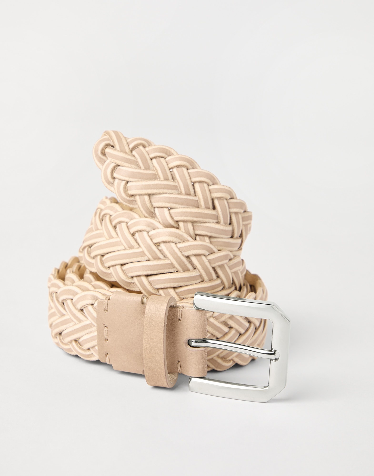 Braided two-tone leather belt - 2
