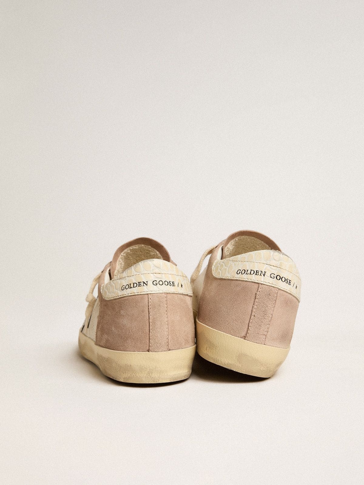 Women’s Super-Star sneakers in pink suede with silver metallic leather star - 4