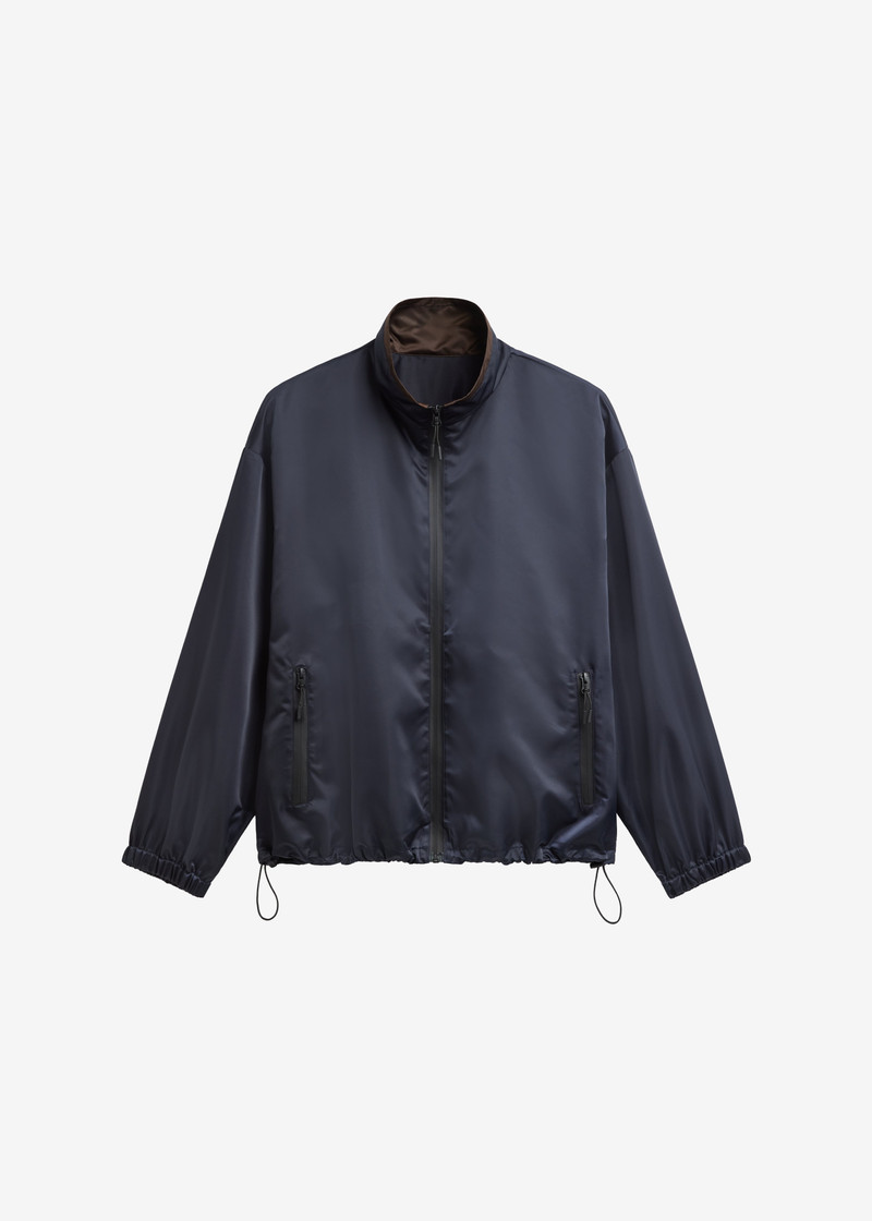 Munich Contrast Collar Zip-Up Jacket - Navy 1