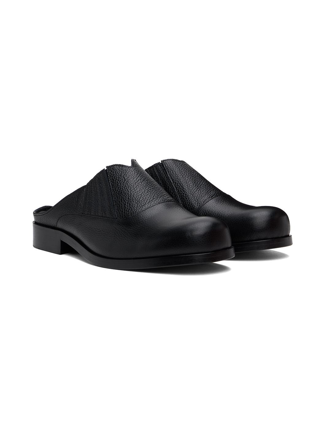 SSENSE Exclusive Black Grainy Leather Mules - 4