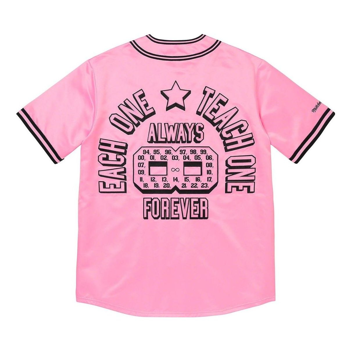 Supreme x Mitchell & Ness Satin Baseball Jersey 'Pink Black' SUP-SS23-016 - 2