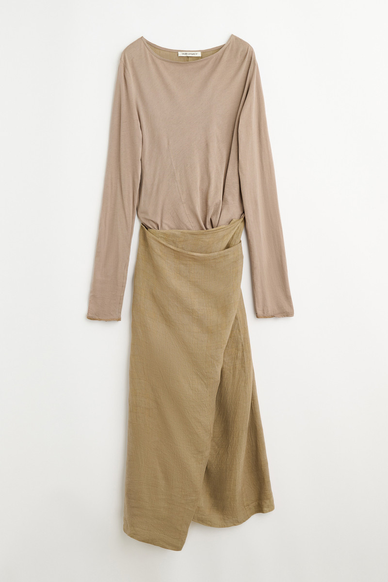 Twisted Dress Vacay Check Gauze Linen 1