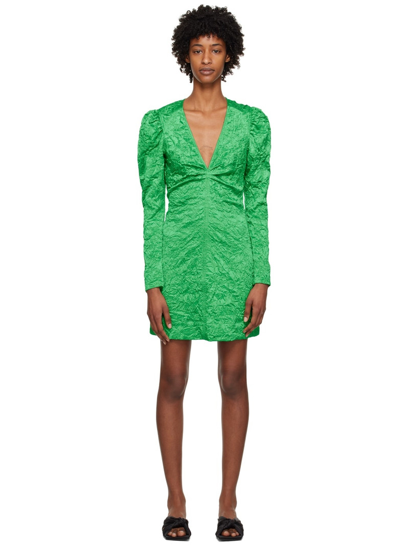 Green Crinkled Minidress 1
