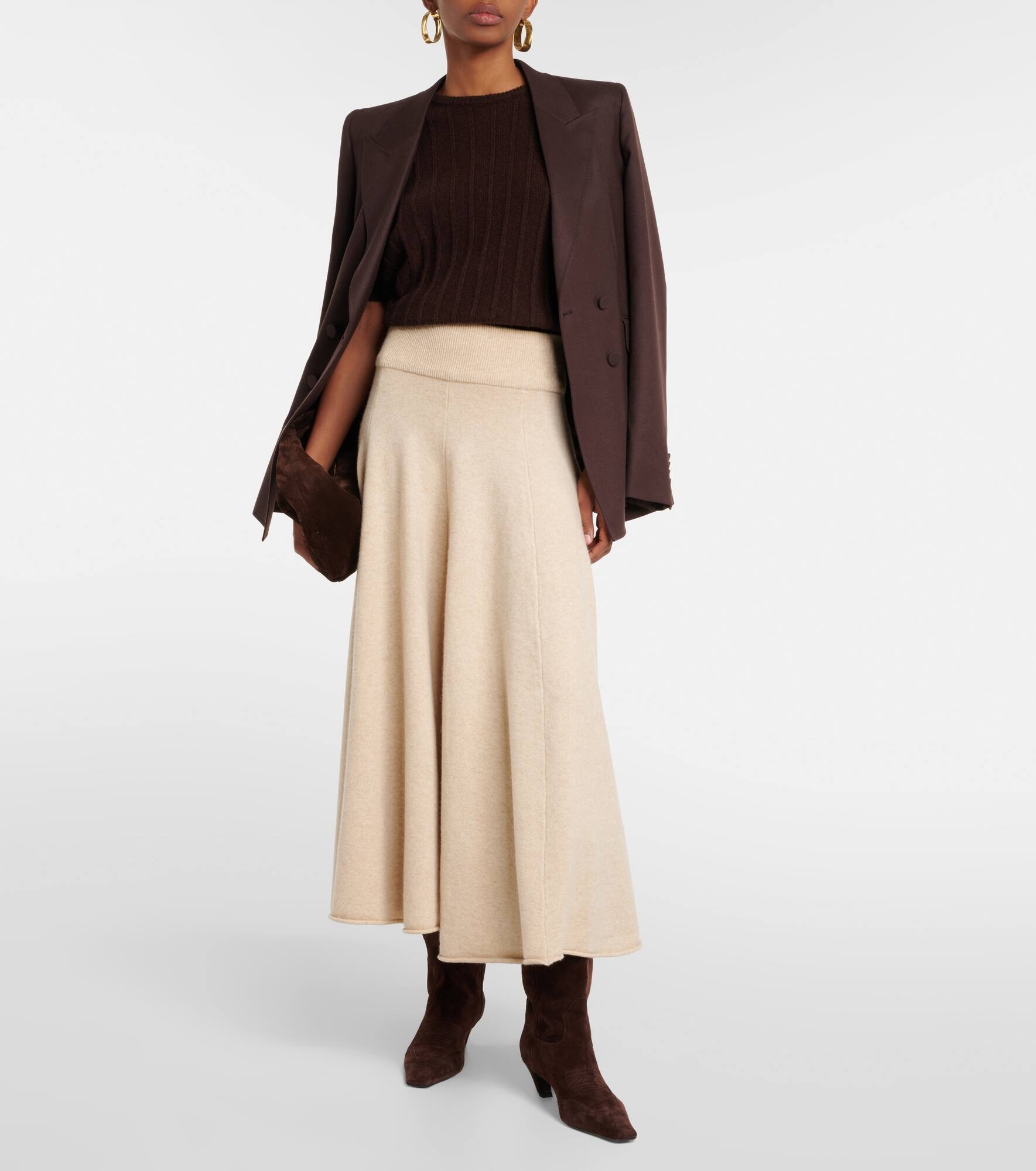 N°313 Twirl cashmere-blend midi skirt - 2