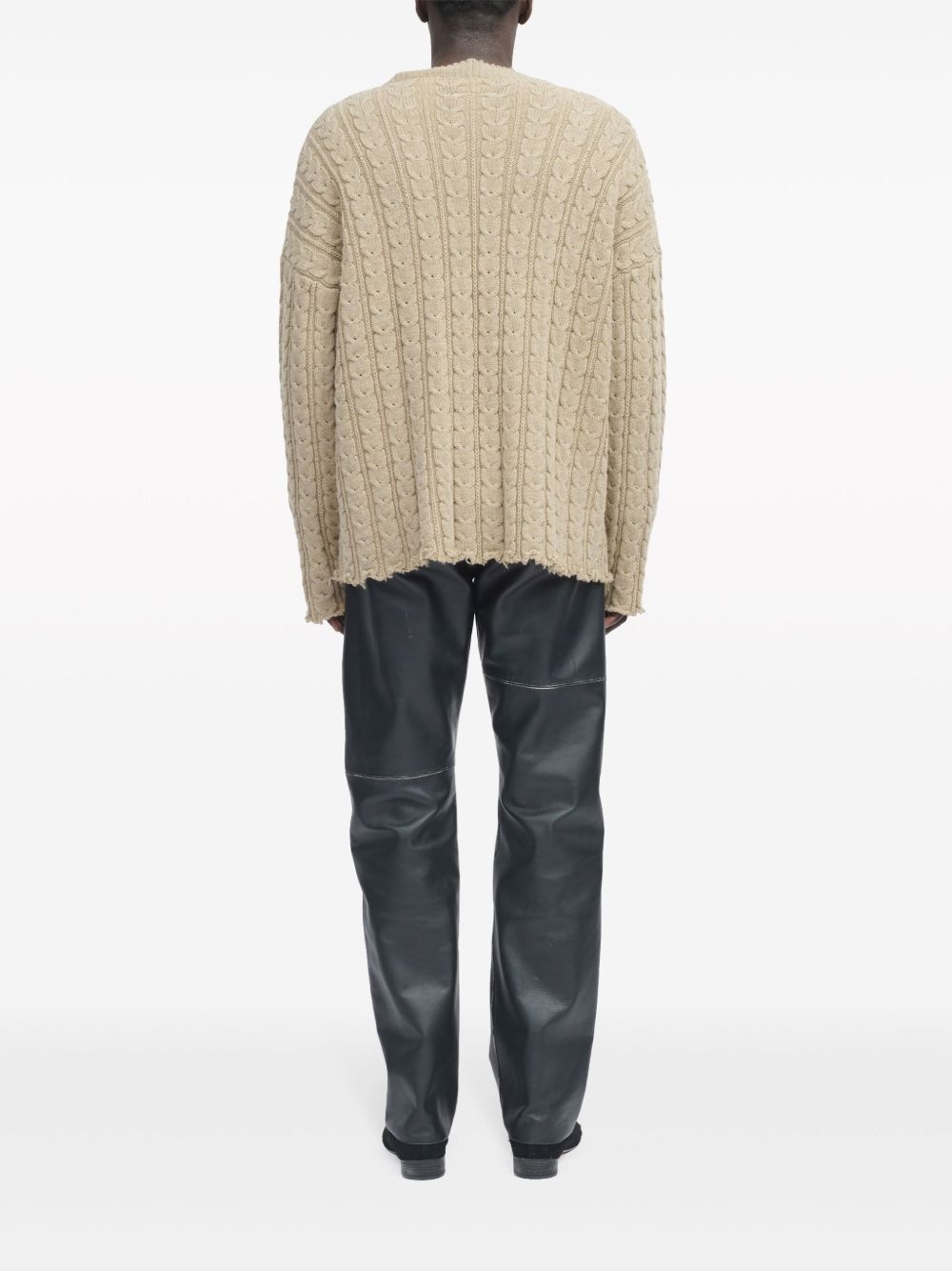 V-neck cabel-knit cardigan - 4