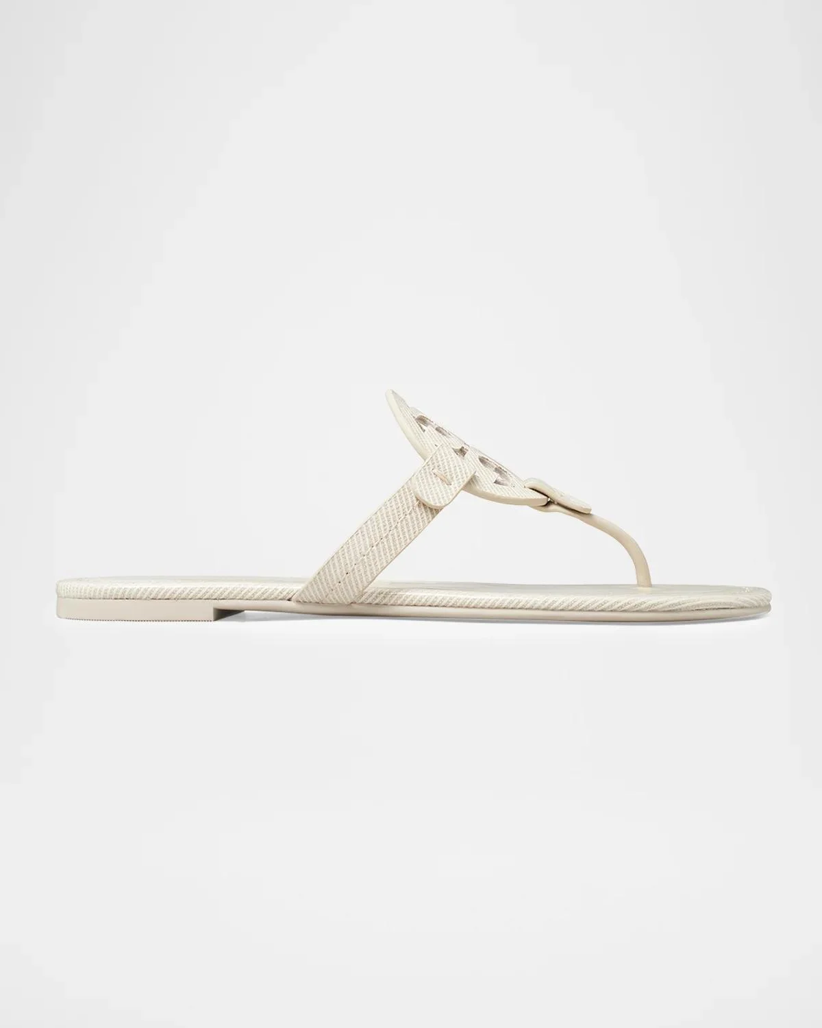 Miller Striped Patent-Coated Canvas Thong Sandals - 1