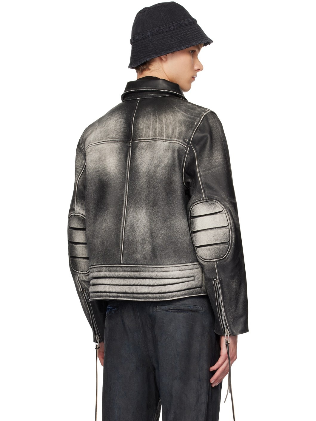 SSENSE Exclusive Black Flux Leather Jacket - 3