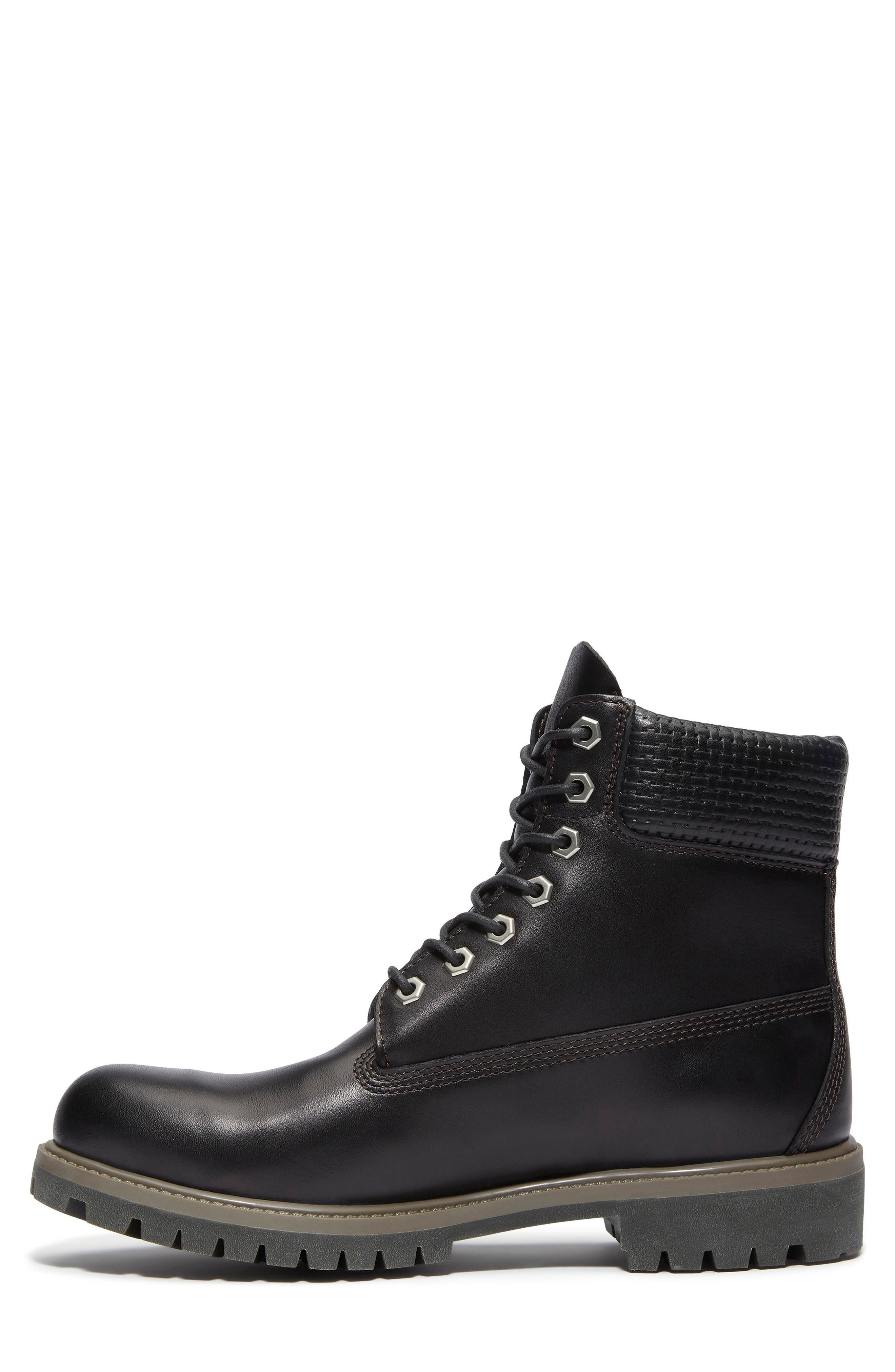 Timberland Premium 6-Inch Waterproof Boot in Black Grain/Dark Brown at Nordstrom - 9