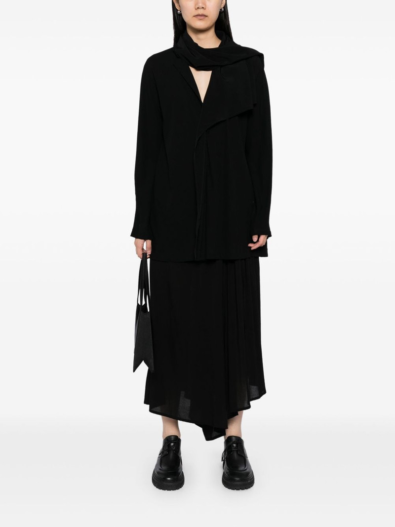 Yohji Yamamoto scarf-collar blazer outlook