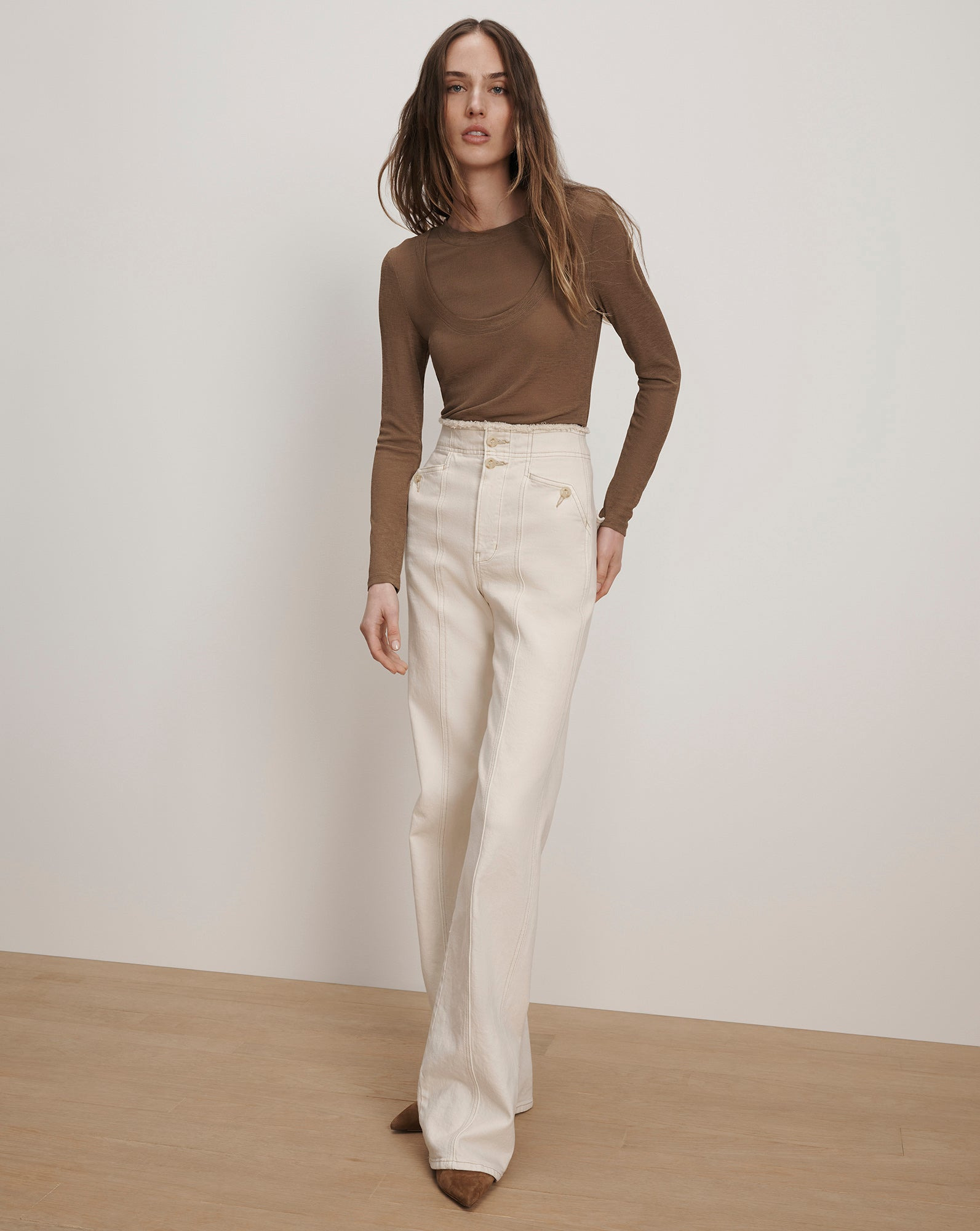NEITA RIBBED CREWNECK TOP - 3
