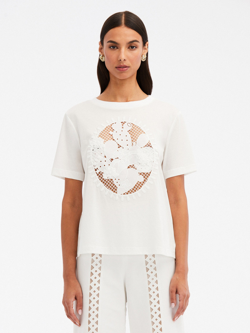 CACTUS EYELET GUIPURE TEE 1