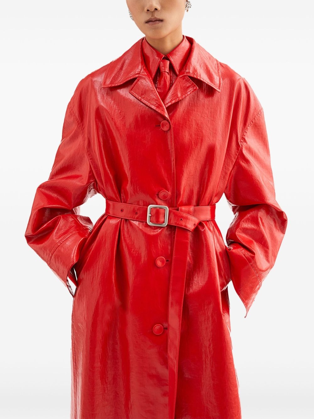 belted trench coat - 4