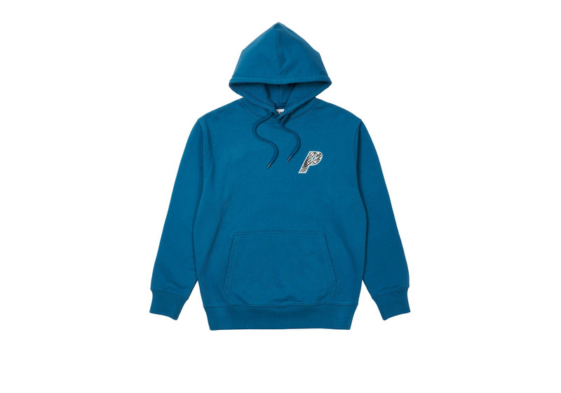 PALACE P-3 SNAKE APPLIQUE HOOD TEAL outlook