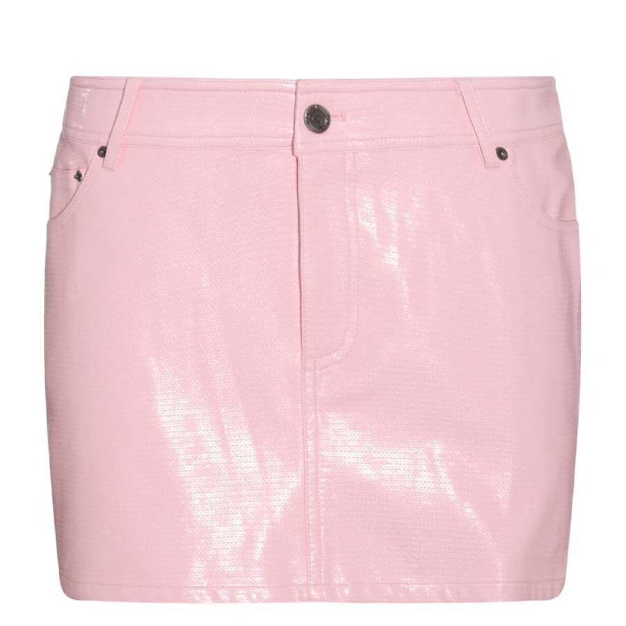 Rotate Orchid Pink Embossed Sequin Mini Skirt - 4