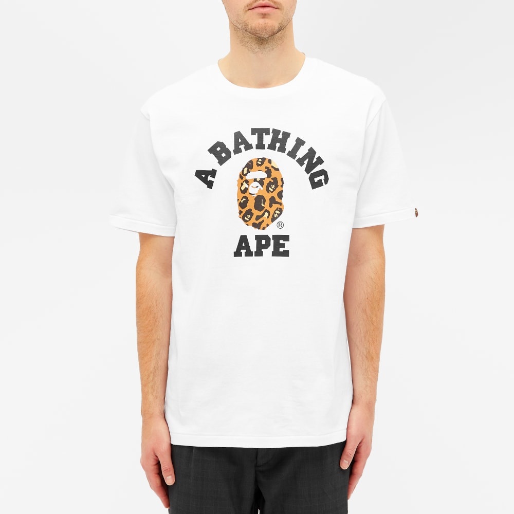 A Bathing Ape BAPE Leopard College Tee - 4