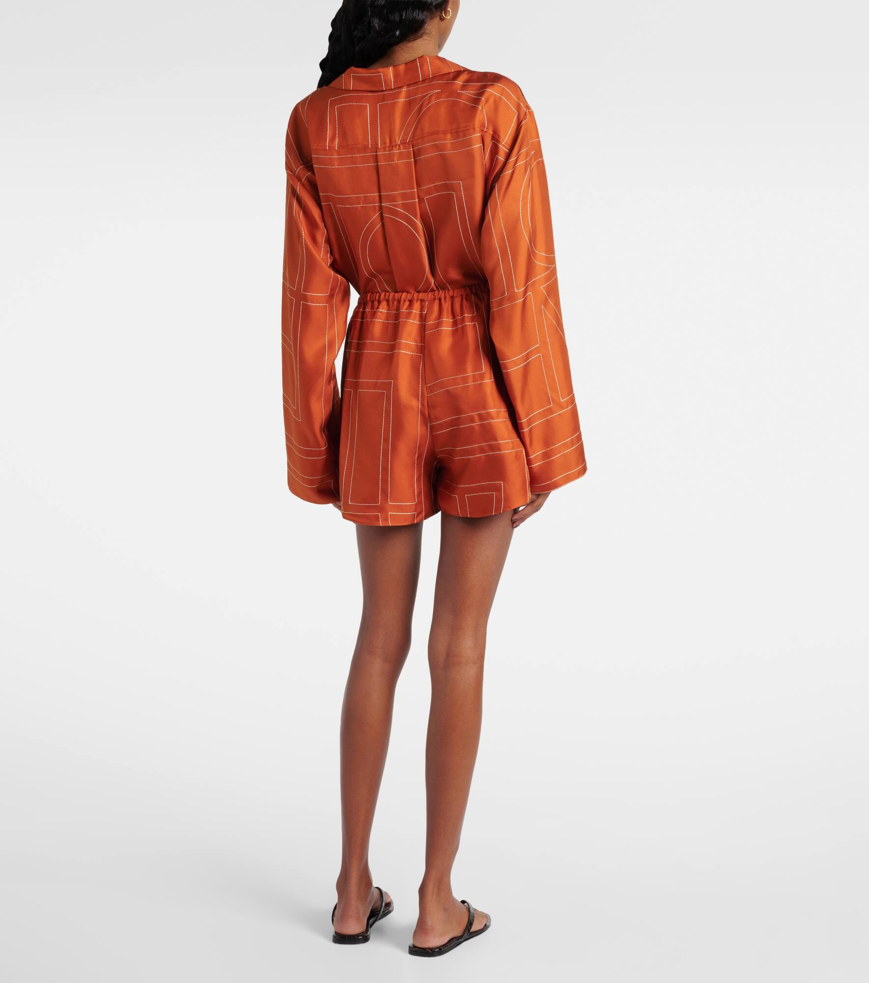 Monogram silk twill pajams shorts - 3