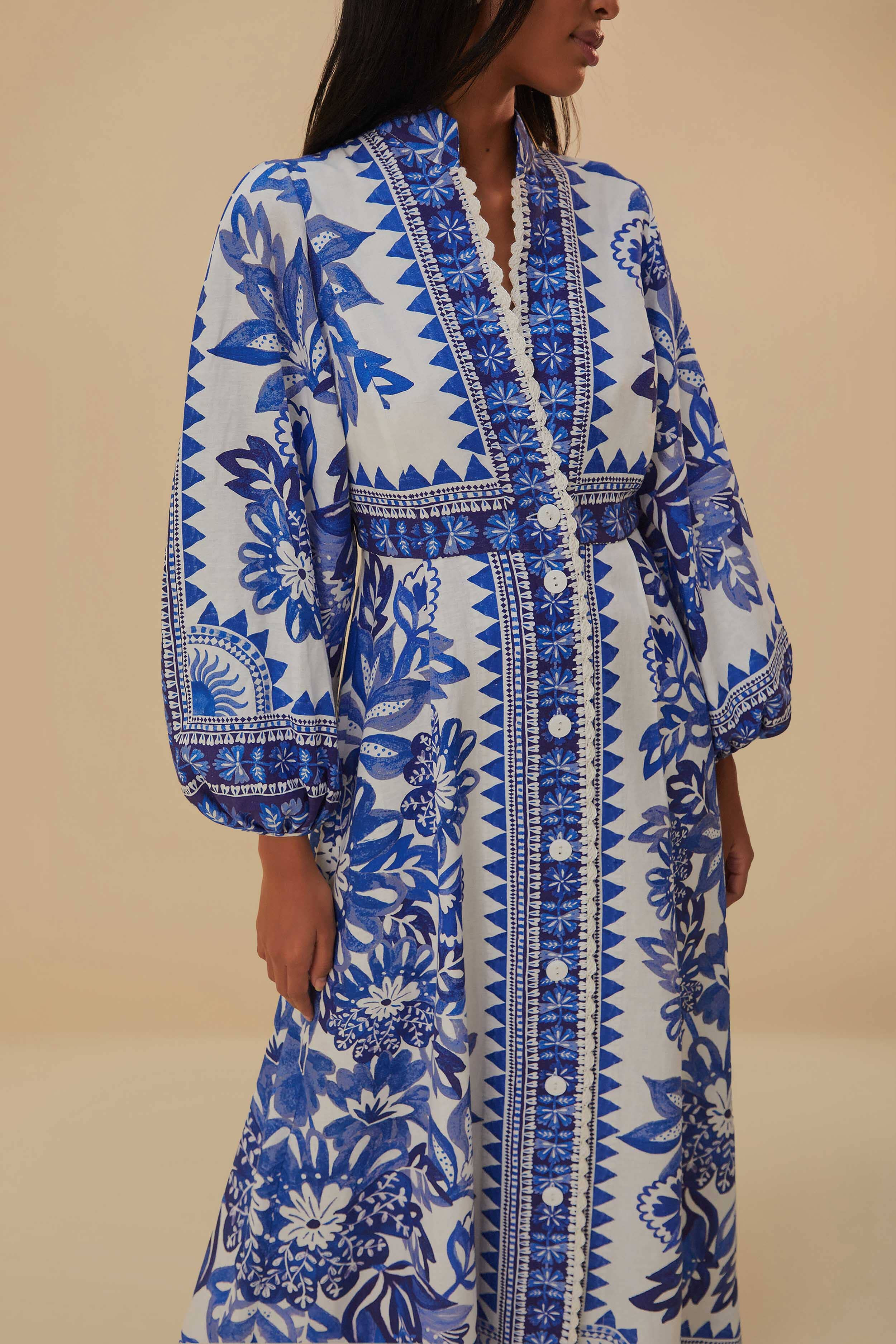 Off-White Flora Tapestry Lenzing™ Ecovero™ Euroflax™ Maxi Dress - 5
