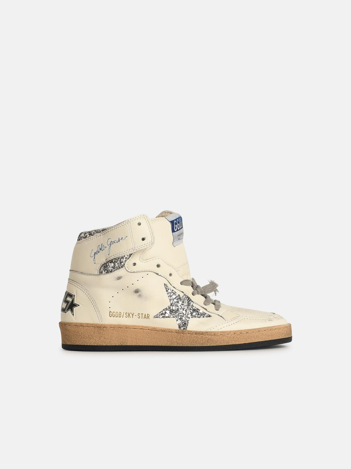 'SKY STAR' WHITE LEATHER SNEAKERS - 1