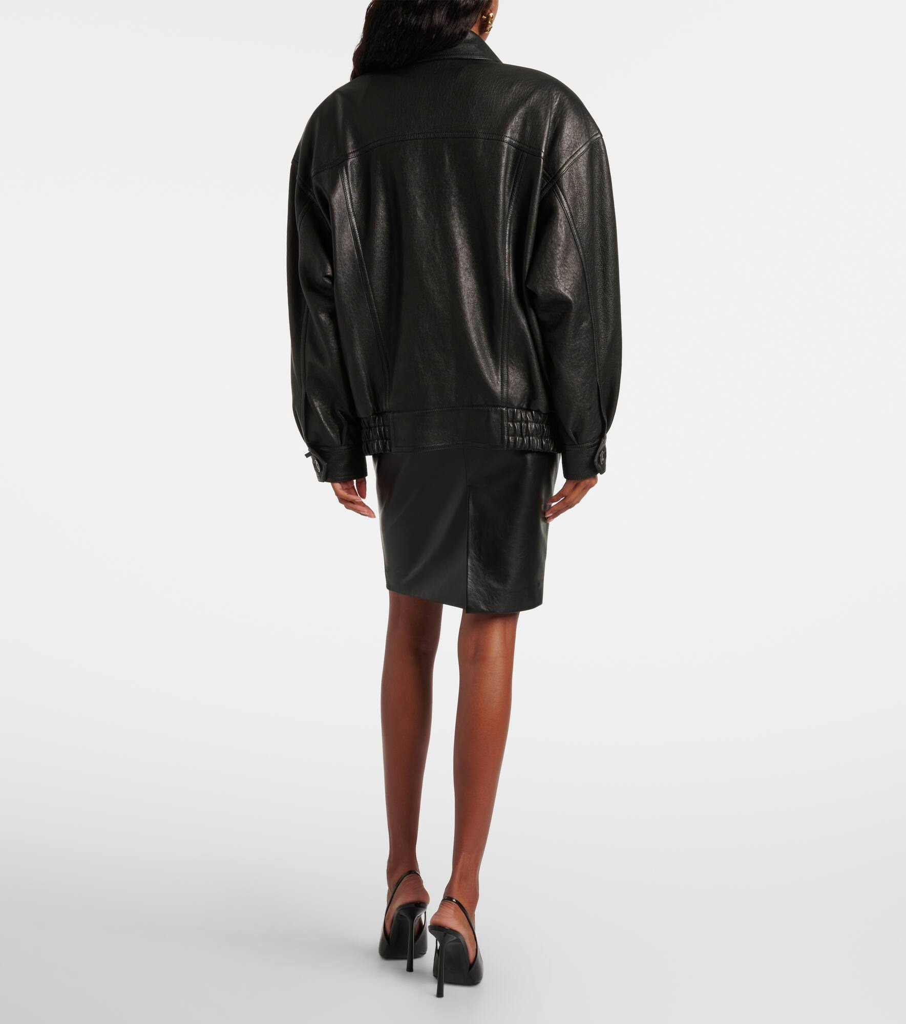 Oversized leather jacket - 3